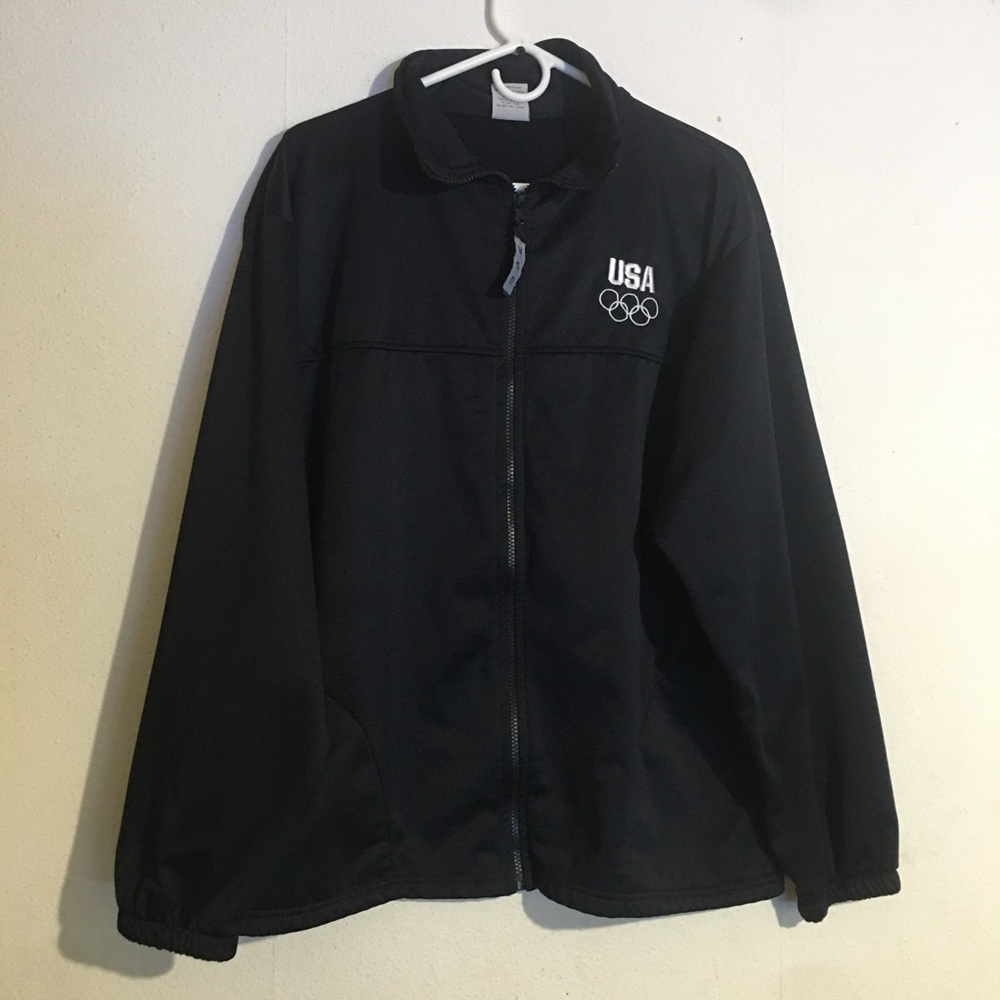 US Olympic Committee Navy Zip-up Fleece lined Jacket: Size XL